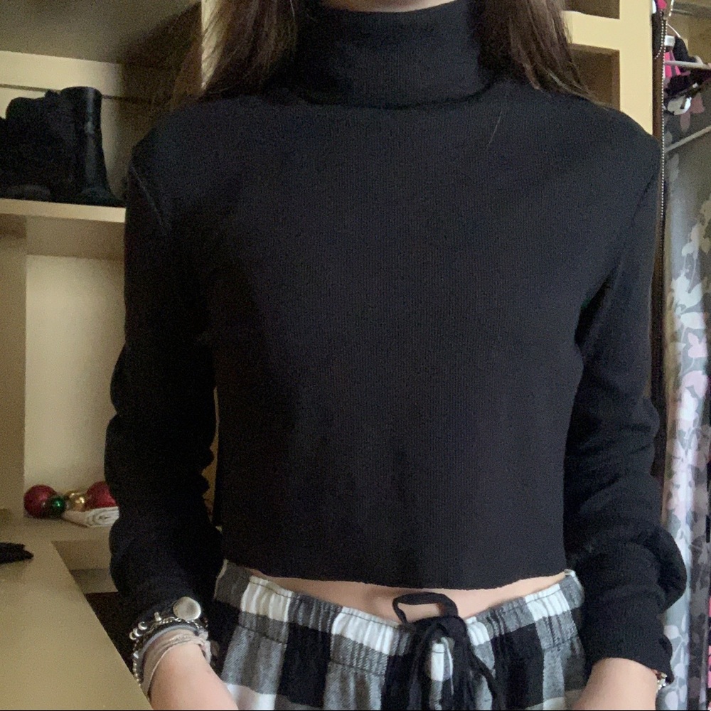 cropped turtleneck